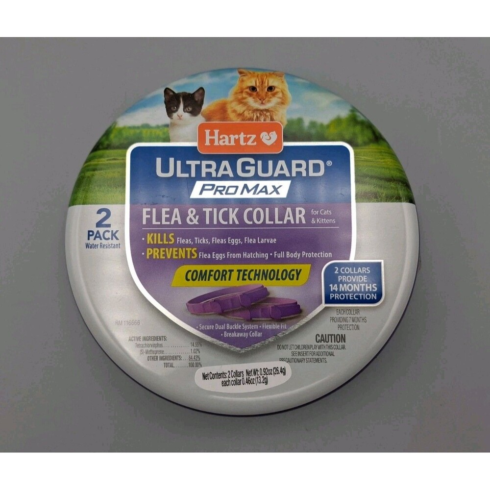 Hartz Flea & Tick Collar Cats & Kittens UltraGuard ProMax 2 Pack 14 Month SEALED